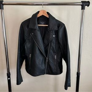 Abercrombie & Fitch Black Leather Moto Jacket